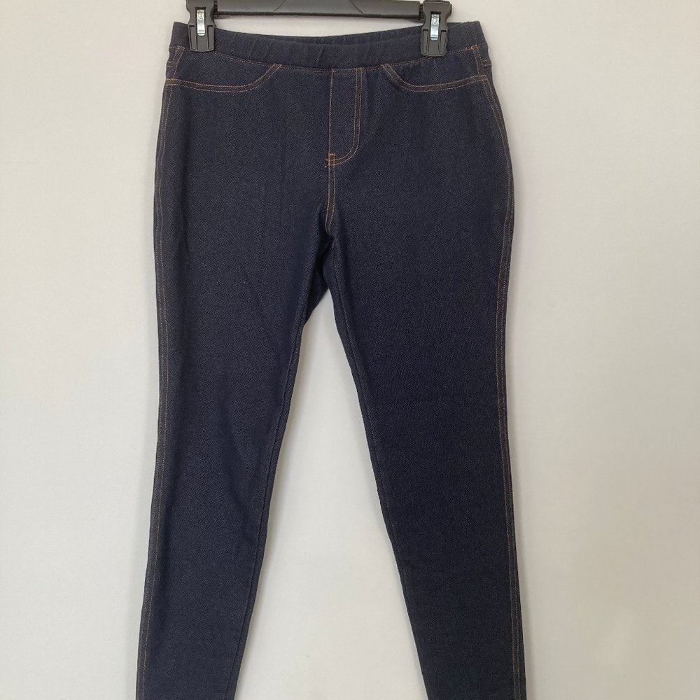 Pull On Stretchy Waistband Dark Navy Blue Medium Skinny Jeans